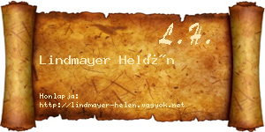 Lindmayer Helén névjegykártya